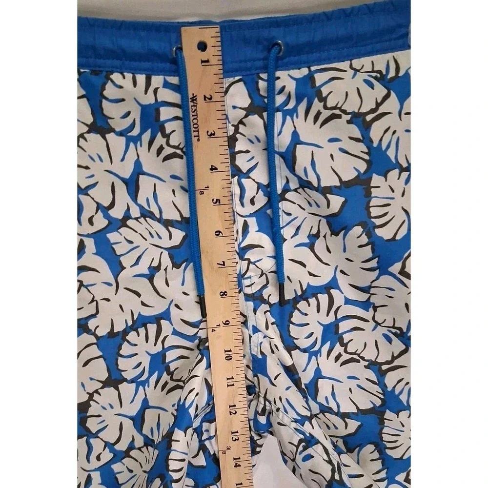 Michael Kors Men's Size M Medium Blue Floral Swim Shorts Drawstring Waist Trunks